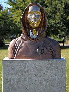 Bust of Satoshi Nakamoto in Budapest